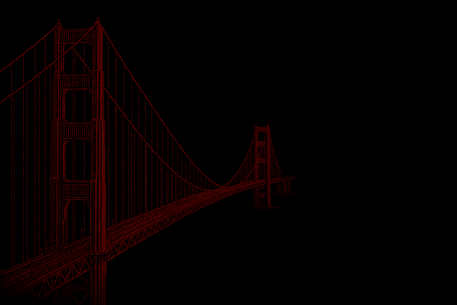 Dotted Golden Gate Bridge